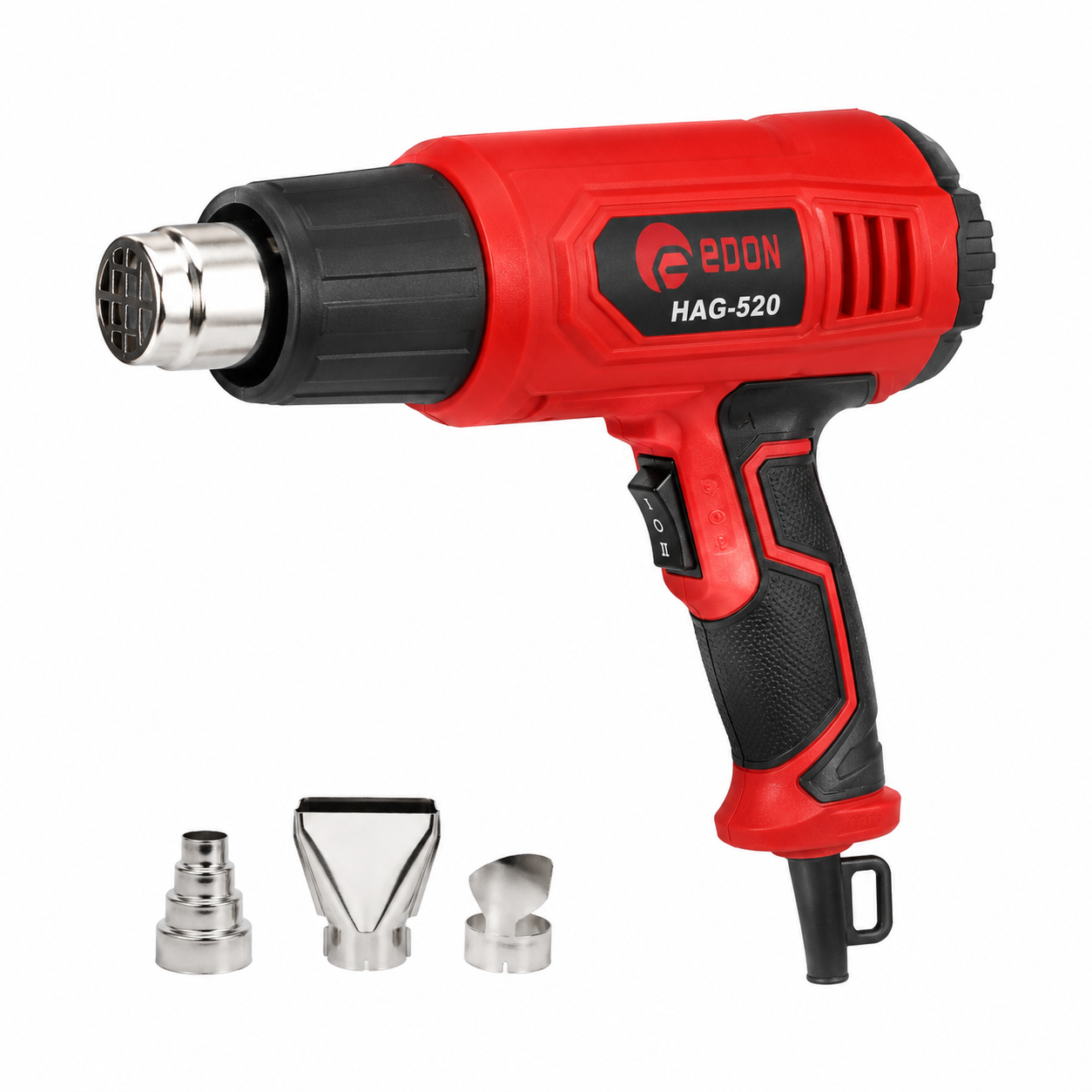 EDON HAG520 ცხელი ჰაერის ფენი (Hot Air Gun) 2000W | 0–650°C | 3 თავი