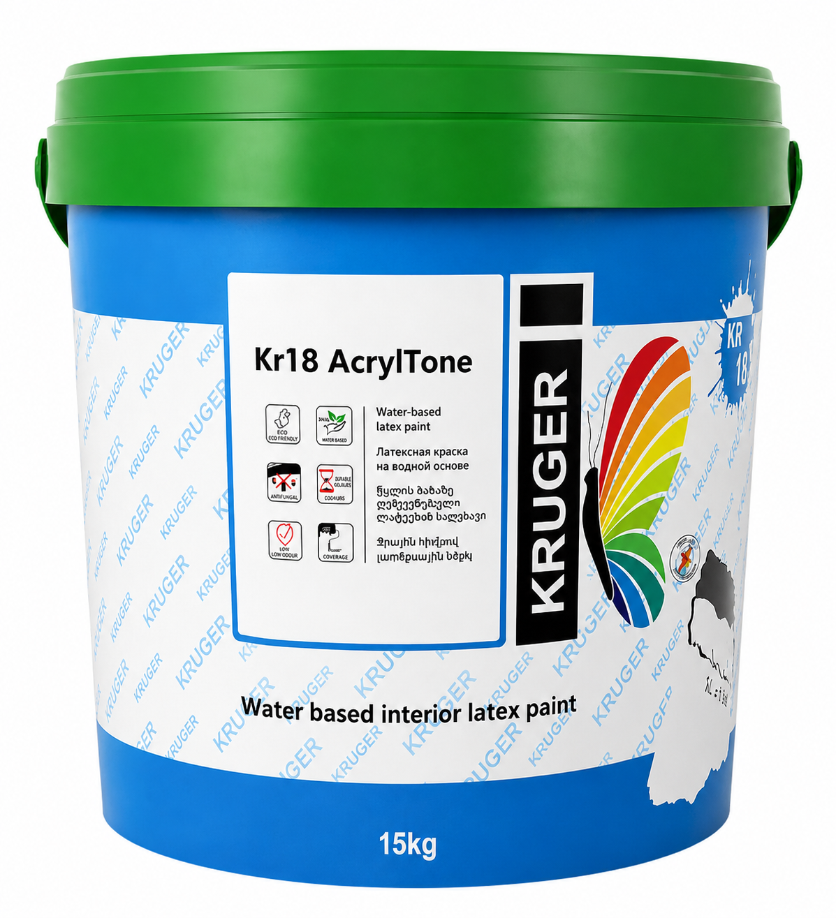 KRUGER KR18 AcrylTone ინტერიერის აკრილის ლატექსის საღებავი 15 კგ