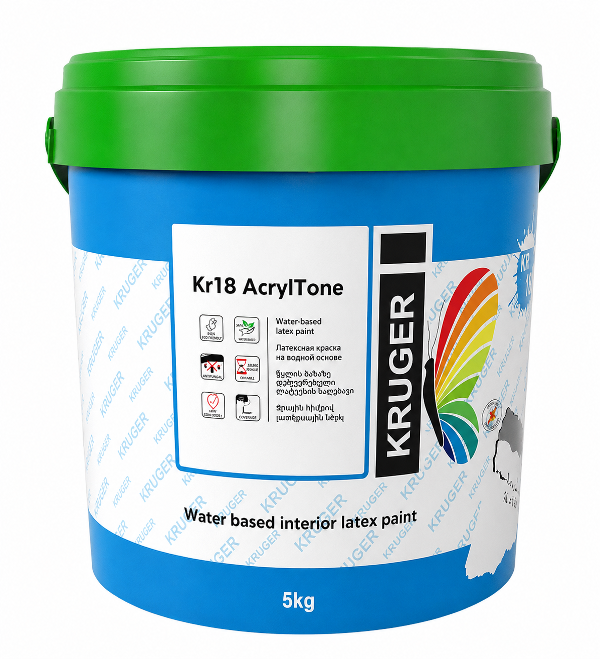 KRUGER KR18 AcrylTone ინტერიერის აკრილის ლატექსის საღებავი 5 კგ